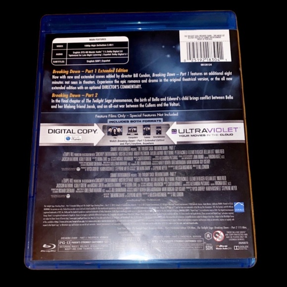 The twilight saga: Breaking Dawn part 1 & 2 Blu-ray DVD - Picture 2 of 3